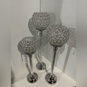 Crystal Tea light or votive candle holder centerpiece set